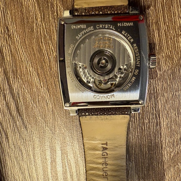 TAG Heuer Monaco with Brown Strap and Silver Face main image 5